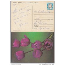 1986-EP-10 CUBA 1986. Ed.140h. MOTHER DAY SPECIAL DELIVERY. ENTERO POSTAL. POSTAL STATIONERY. TULIPANES. FLOWERS. FLORES