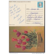 1986-EP-13 CUBA 1986. Ed.140g. MOTHER DAY SPECIAL DELIVERY. ENTERO POSTAL. POSTAL STATIONERY. LIRIOS Y TULIPANES. FLOWER