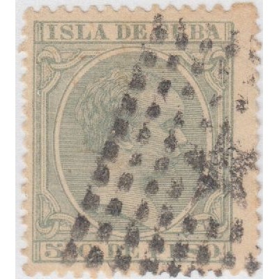 1891-4 CUBA ESPAÑA. 10c (Ed.128) CON MARCA POSTAL DE BARCO AMERICANO "12"