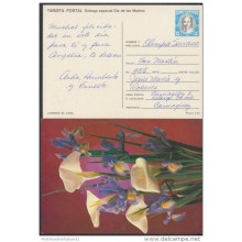1989-EP-5 CUBA 1989. Ed.145g. MOTHER DAY SPECIAL DELIVERY. ENTERO POSTAL. POSTAL STATIONERY. LIRIOS. FLOWERS. FLORES. US