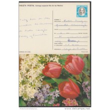 1990-EP-13 CUBA 1990. Ed.147d. MOTHER DAY SPECIAL DELIVERY. ENTERO POSTAL. POSTAL STATIONERY.TULIPANES. FLOWERS. FLORES.