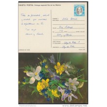1990-EP-17 CUBA 1990. Ed.147i. MOTHER DAY SPECIAL DELIVERY. ENTERO POSTAL. POSTAL STATIONERY. FLOWERS. FLORES. USED.