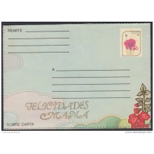 1988-EP-21 CUBA 1988. Ed.205. POSTAL STATIONERY. MOTHER DAY SPECIAL DELIVERY. FLORES. FLOWERS. FELICIDADES MAMA. UNUSED