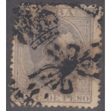 1884-6 CUBA 5c Edif.71. Cancelador de Telegrafos