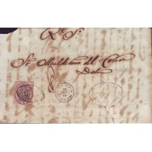 1858-H-21. Isabel II. Correo Oficial. Carta con 1 onza de Puente
