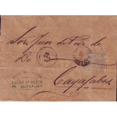 1871-H-1. Carta con 25c de Guanajay a Cayajabos.