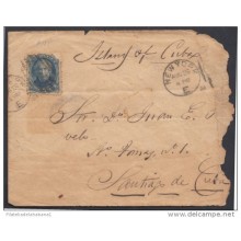 PREFI-349. CUBA SPAIN ESPAÑA. MARITME MAIL. 1881. CARTA DE NEW YORK A SANTIAGO DE CUBA. US. USA