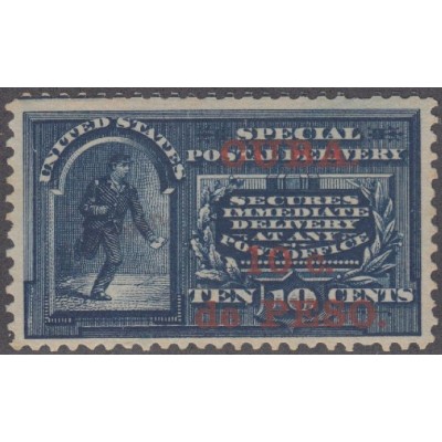 1899-52 CUBA US OCUPATION 10c (Ed.29) SPECIAL DELIVEREY  WITH ORIGINAL GUM & HINDED