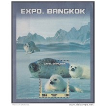 2003.55- * CUBA 2003. MNH. SPAECIAL SHEET. EXPO BANGKOK. THAILAND. FAUNA POLAR. FOCAS.