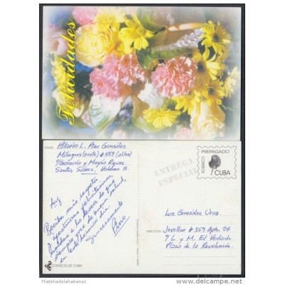 1999-EP-9 CUBA 1999. Ed.29f. MOTHER DAY SPECIAL DELIVERY. ENTERO POSTAL. POSTAL STATIONERY. FLOWERS. FLORES. USED.