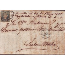 1856-H-8. CUBA 1856 1/2 r HABANA-CEIBA MOCHA, 20-MAYO-1857