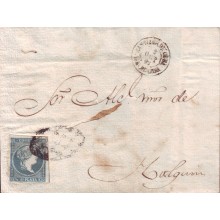 1857-H-60. CUBA Sobre 1/2 r SANTIAGO DE CUBA-HOLGUIN, 2-OCT-1861