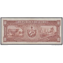 1958-BK-29 CUBA 1958 BANCO NACIONAL DE CUBA 10$ CARLOS MANUEL DE CESPEDES UNC.