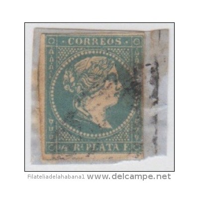 1857-56. CUBA. SPAIN. ESPAÑA. ISABEL II. 1857. FALSO POSTAL. POSTAL FORGERY. GRAUS. TIPO VIII. COLOR AZUL OSCURO. SOBRE