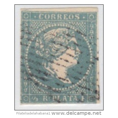 1857-66. CUBA. SPAIN. ESPAÑA. ISABEL II. 1857. FALSO POSTAL. POSTAL FORGERY. GRAUS. TIPO VIII. PARRILLA DE LINEAS FINAS.