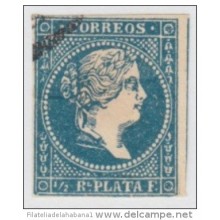1857-68. CUBA. SPAIN. ESPAÑA. ISABEL II. 1857. FALSO POSTAL. POSTAL FORGERY. GRAUS. TIPO III. CANCELADO LEVEMENTE.