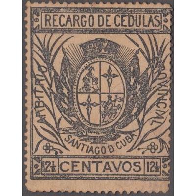 POL-1. CUBA SPAIN. RARE REVENUE POLICE STAMP TO PASSAGER IN TRANSIT. 