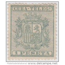 1875-30 CUBA. SPAIN. ESPAÑA. TELEGRAFOS. TELEGRAPH. REPUBLICA. Ed.32. 1875. MH.