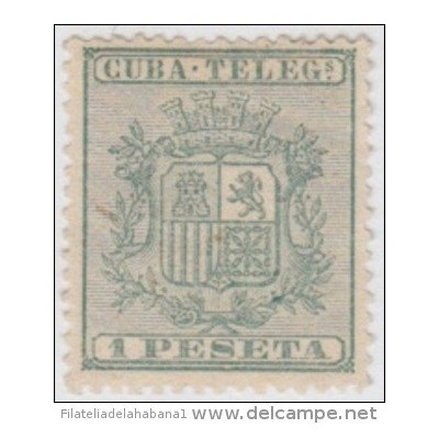 1875-30 CUBA. SPAIN. ESPAÑA. TELEGRAFOS. TELEGRAPH. REPUBLICA. Ed.32. 1875. MH.