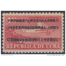 1935-6 CUBA. REPUBLICA. 1935. TREN AEREO PERFORADO. ERROR. DOBLE SOBRECARGA. Ed.276hh. MH. FIRT FLIGHT AIR TRAIN. ONLY 2
