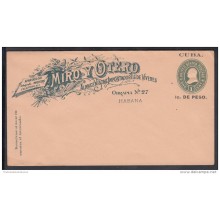 1899-EP-74. CUBA US OCCUPATION. 1899. ENTERO POSTAL IMPRESO MIRO US HABILITADO. 1c. Ed.46ip. TIPO A. POSTAL STATIONERY.