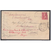1899-H-146 CUBA SPAIN ESPAÑA. US OCCUPATION. SOLDIER LETTER FORWARDED COVER.