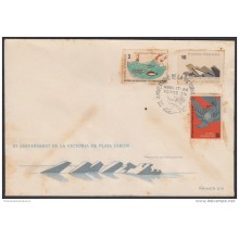 1964-FDC-7 CUBA. FDC. 1964. III ANIV DE LA VICTORIA DE PLAYA GIRON. BAHIA DE COCHINOS. BAY PIGS ATTACKS.