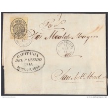 1858-H-101. CUBA ESPAÑA SPAIN. ISABEL II. Ed.6. 1861. OFFICIAL MAIL. SOBRE CON MEDIA ONZA DE CEIBA DEL AGUA A SAN ANTONI