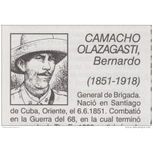 BE131 CUBA INDEPENDENCE WAR SIGNED GENERAL BRIGADA BERNARDO CAMACHO 1898