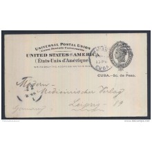 1899-EP-78 CUBA 1899. Ed.40. 2c. TARJETA ENTERO POSTAL. HABANA  A ALEMANIA. 1899.