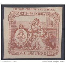 IMP-26 CUBA SPAIN ESPAÑA.1894. REVENUE. SELLO DE POLIZAS. 5c FACTURAS PRINCIPALES DE CABOTAJE. MNH