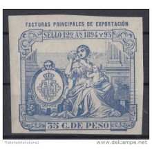 IMP-27 CUBA SPAIN ESPAÑA.1894. REVENUE. SELLO DE POLIZAS. 35c FACTURAS PRINCIPALES DE EXPORTACION. MNH.