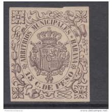 LOC-8 CUBA SPAIN ESPAÑA.1886. REVENUE. 25c. SELLO DE ARBITRIOS MUNICIPALES. HABANA. MNH.
