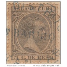 1890-25 CUBA ESPAÑA SPAIN. ANTILLAS. ALFONSO XIII. 1890. Ed.115. 5c. USO FISCAL.