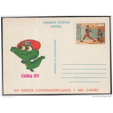 1982-EP-58 CUBA 1982. Ed.131. POSTAL STATIONERY. TARJETA POSTAL. XIV JUEGOS CENTROAMERICANOS. ERROR PUNTO. UNUSED.