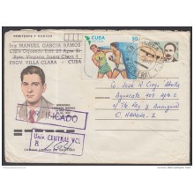 1986-EP-77 CUBA 1986. Ed.199h. POSTAL STATIONERY. MARTIRES DEL MONCADA. GREGORIO CAREAGA. VILLA CLARA. CERTIFICADO. USED