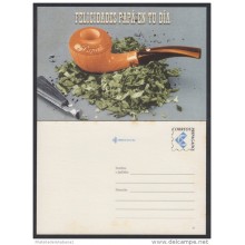 2001-EP-25 CUBA 2001. Ed.58d. FATHER'S DAY. SPECIAL DELIVERY. POSTAL STATIONERY. CACHIMBA. TABACO. TOBACCO. MANCHAS. UNU