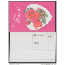 2001-EP-35 CUBA 2001. Ed.57z. MOTHER DAY SPECIAL DELIVERY. POSTAL STATIONERY. ROSAS. ROSES. FLORES. FLOWERS. UNUSED.