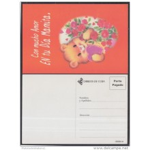 2001-EP-37 CUBA 2001. Ed.57y. MOTHER DAY SPECIAL DELIVERY. POSTAL STATIONERY. OSO. BEAR. FLORES. FLOWERS. UNUSED.