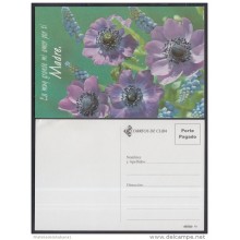 2001-EP-56 CUBA 2001. Ed.57m. MOTHER DAY SPECIAL DELIVERY. POSTAL STATIONERY. FLORES VIOLETAS. FLOWERS. UNUSED.
