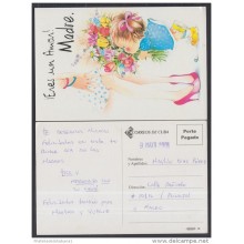 2001-EP-58 CUBA 2001. Ed.57l. MOTHER DAY SPECIAL DELIVERY. POSTAL STATIONERY. NIÑA. CHILDREN. FLORES. FLOWERS. USED.