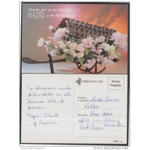 2001-EP-64 CUBA 2001. Ed.57f. MOTHER DAY SPECIAL DELIVERY. POSTAL STATIONERY. FLORERO DE ROSAS. FLORES. FLOWERS. USED.