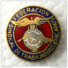 PIN-6 CUBA HISTORICAL PIN FEDERACION TRABAJADORES BANCARIOS.