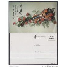 2001-EP-70 CUBA 2001. Ed.57c. MOTHER DAY SPECIAL DELIVERY. POSTAL STATIONERY. VIOLIN CON ROSAS. FLORES. FLOWERS. UNUSED.