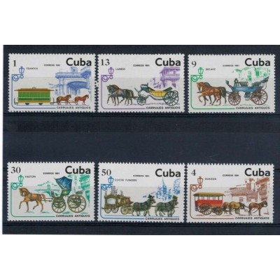 1981-6 CUBA 1981 MNH Carruajes Antiguos. serie completa