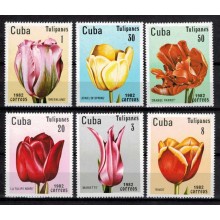 1982-4 CUBA 1982 MNH. Tulipanes. Flores. CTA