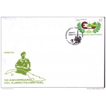 2011-FDC-13 CUBA 2011 FDC. 50 ANIV DEL EJERCITO CENTRAL.