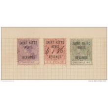 E1265 UK ENGLAND REVENUE STAMPS LOT. SOLD AS IS. SAINT KITTS NEVIS.