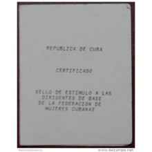 *O357 CUBA MILITAR MILITAR CREDENCIAL DE MEDALLA CERTIF SELLO DE ESTIMULO FMC.