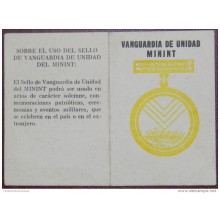 *O359 CUBA MILITAR CREDENCIAL DE MEDALLA VANGUARDIA DE UNIDAD MININT.